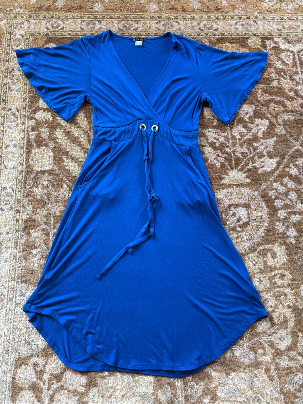 VENUS Royal Blue Midi Dress with Drawstring